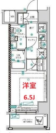 スクエアシティ川崎(1K/5階)の間取り写真