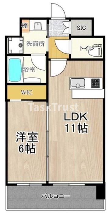 プレジオ内代(1LDK/8階)の間取り写真