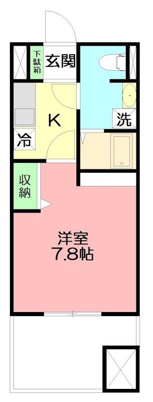 LIFESHIP A棟(1K/1階)の間取り写真