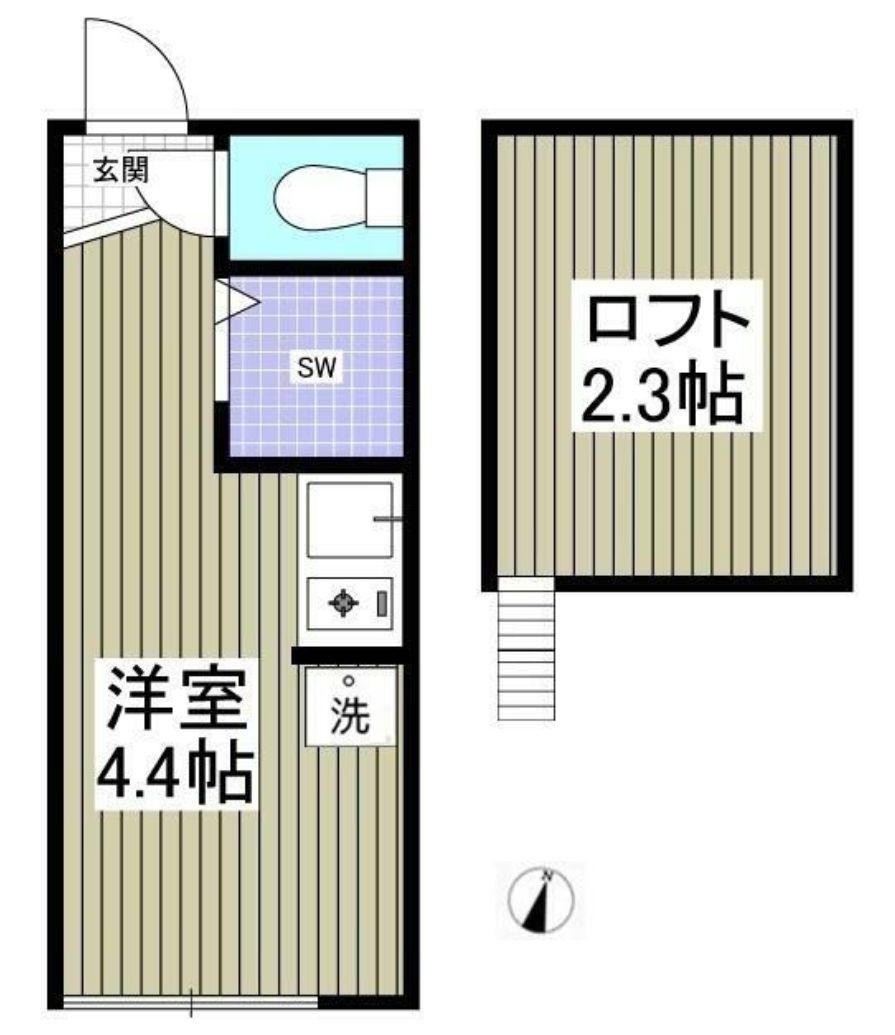 アーバンプレイス沼袋B棟(ワンルーム/2階)の間取り写真