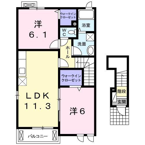 コンフォルタ(2LDK/2階)の間取り写真