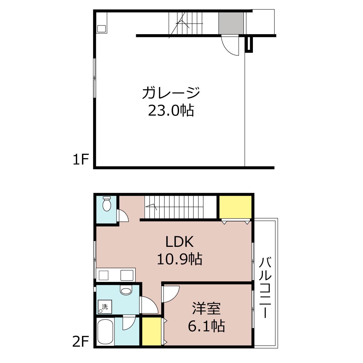 INCELL船橋習志野台WITH OUTERPLUS A棟(1LDK/1階)の間取り写真