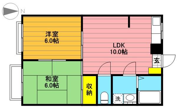 サンコート南羽衣(2DK/3階)の間取り写真