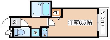 テンボス丸山2(ワンルーム/1階)の間取り写真