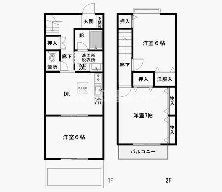 SALEM C(3DK/1階)の間取り写真