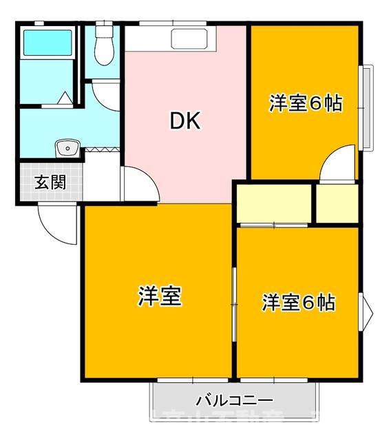 レーベンハイム(3DK/1階)の間取り写真