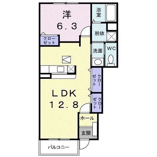 ベイサイドテラスII(1LDK/1階)の間取り写真