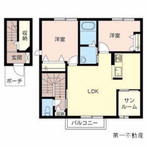 ベル・フロンテ(2LDK/2階)の間取り写真