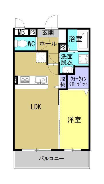 VIVIENDA(1LDK/3階)の間取り写真