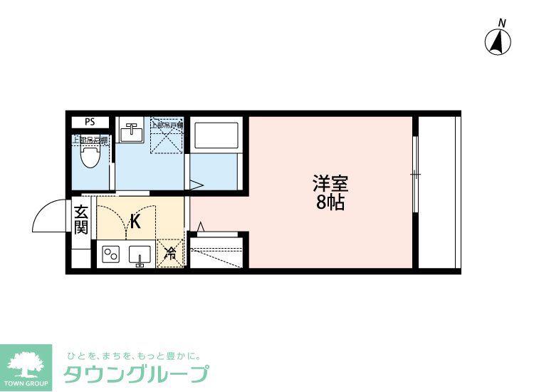 LA LUCE 岩槻(1K/1階)の間取り写真