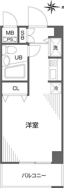 第62クリスタルマンション(ワンルーム/8階)の間取り写真