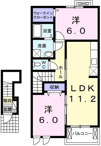 プリムラ(2LDK/2階)の間取り写真