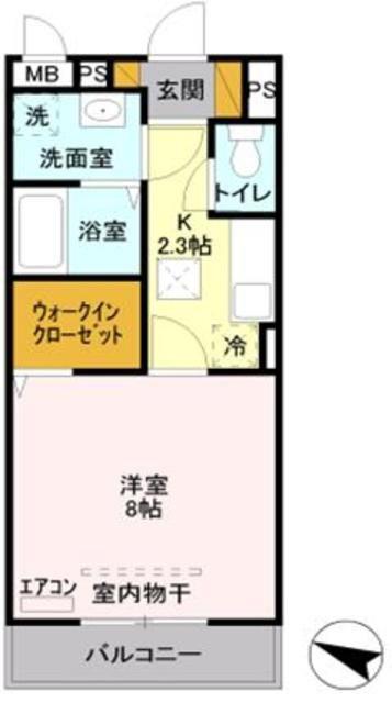 メゾンフォレスト(1K/3階)の間取り写真