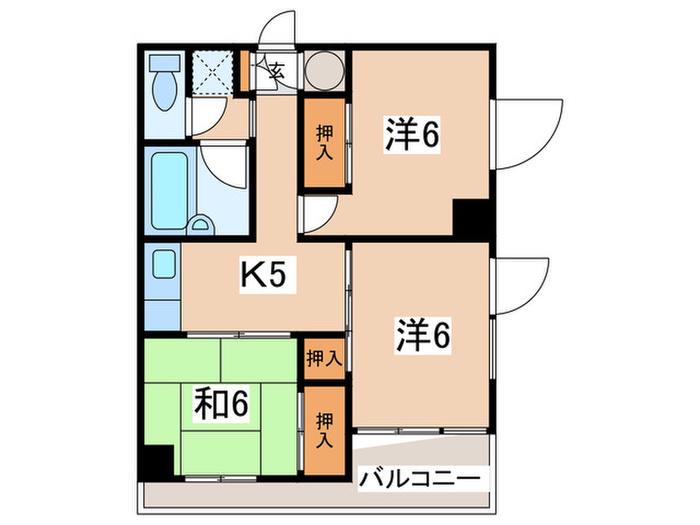 ホワイトビル(3K/3階)の間取り写真