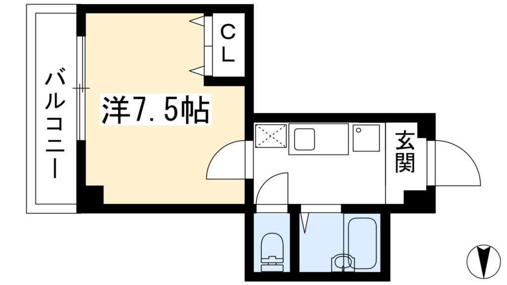CASA FORTE(1K/2階)の間取り写真