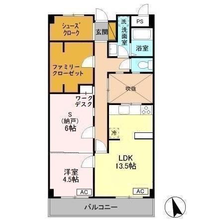 ルイメゾン2(1SLDK/3階)の間取り写真