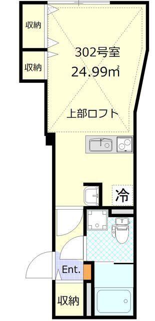 ルノン東糀谷(1K/3階)の間取り写真