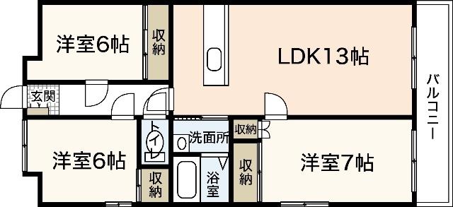ハイネス鈴峰(3LDK/1階)の間取り写真