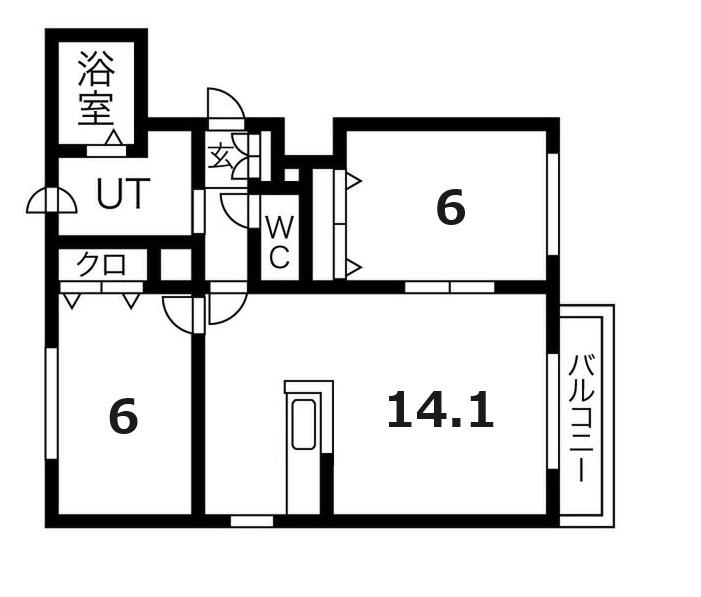 ワンアンドオンリー(2LDK/4階)の間取り写真