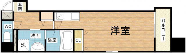 アムズメイプル扇町(1K/6階)の間取り写真