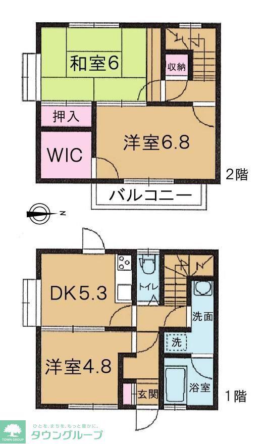 サンリバー川越(3DK/1階)の間取り写真