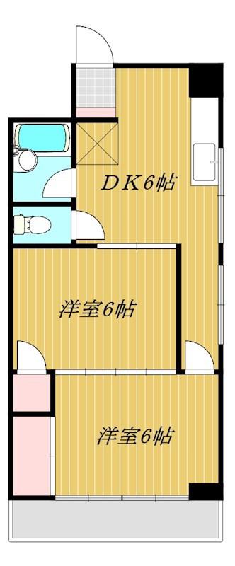 プレザント明原(2DK/1階)の間取り写真
