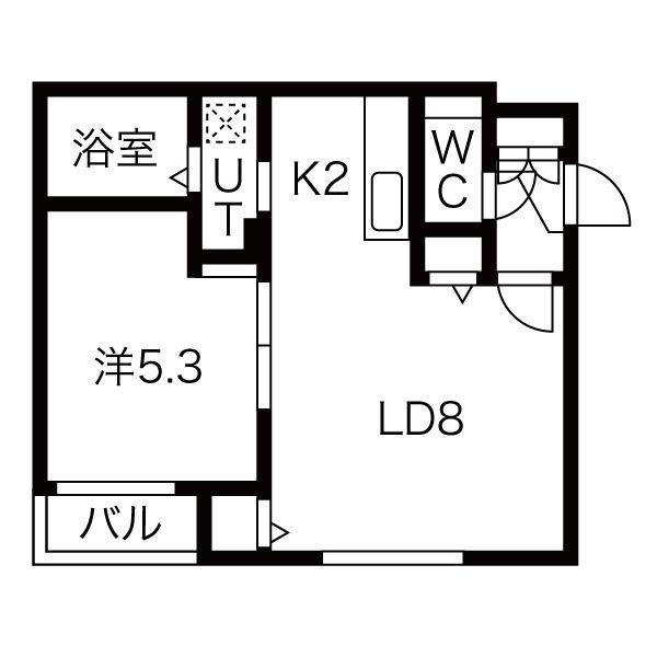 メゾン・ド・ルポ豊平(1LDK/5階)の間取り写真