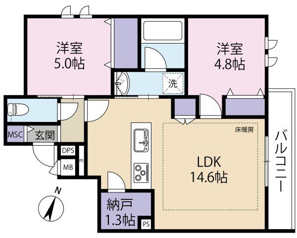 NOBEL中落合(2LDK/2階)の間取り写真