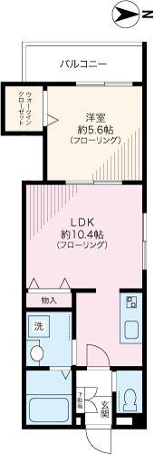 春木町K-CITY(1LDK/3階)の間取り写真