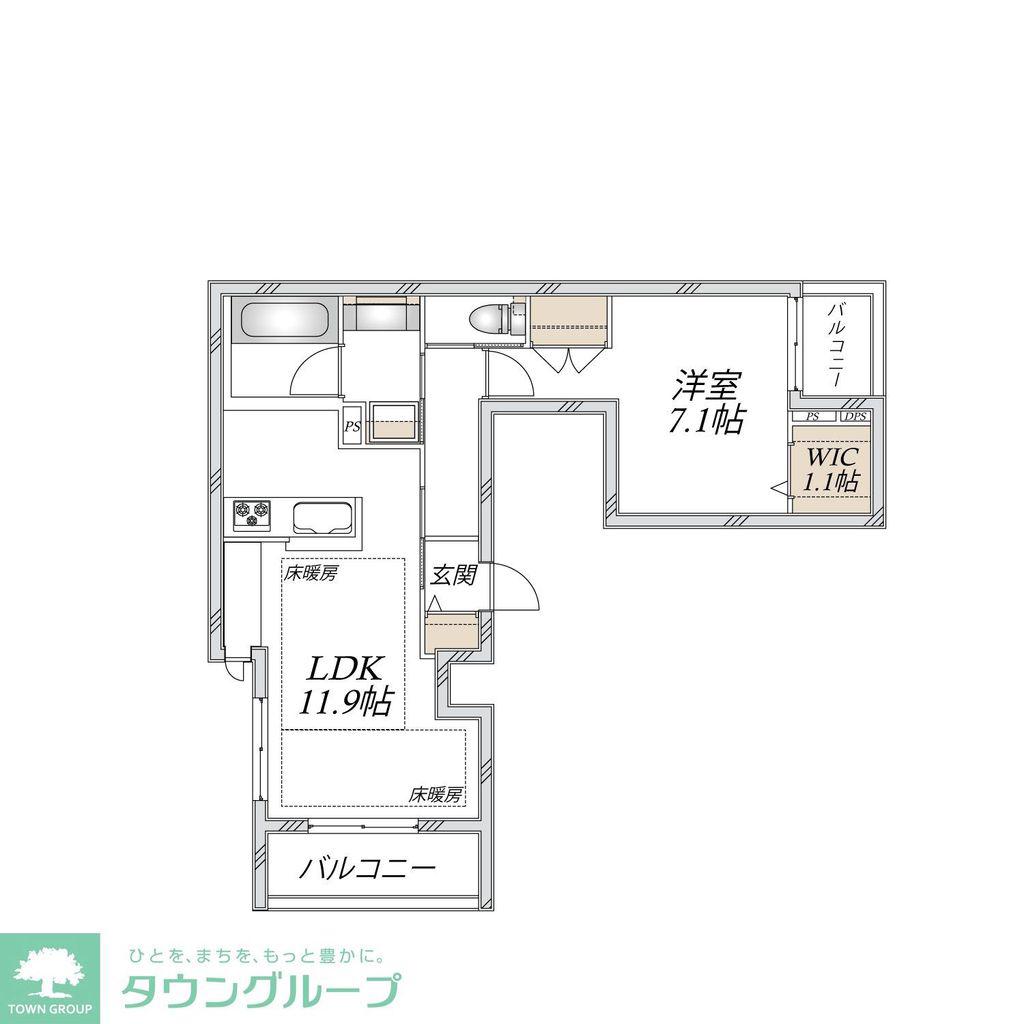 カーサ ラルゴ(1LDK/2階)の間取り写真