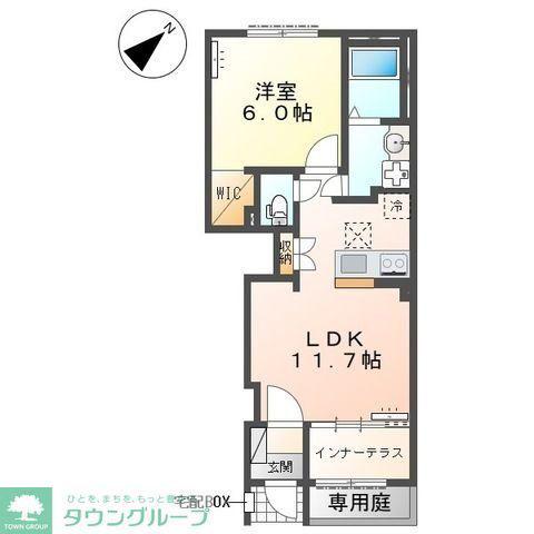 江田町アパート(1LDK/1階)の間取り写真