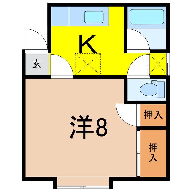 ラシェール(1K/2階)の間取り写真