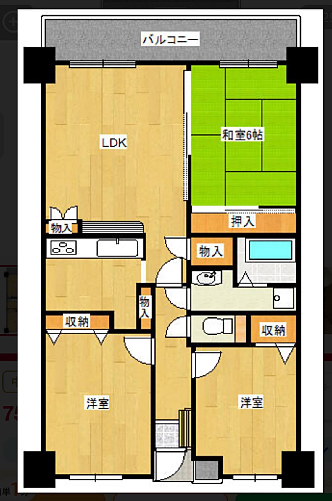 ケントパレス徳島南(3LDK/10階)の間取り写真