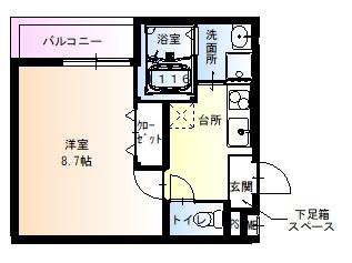 フジパレス太子橋III番館(1K/2階)の間取り写真
