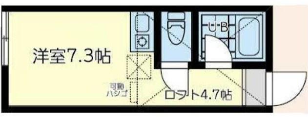 ユナイト元町リーナ・ベル(ワンルーム/1階)の間取り写真
