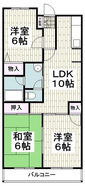 コーポフェニックスB(3LDK/4階)の間取り写真