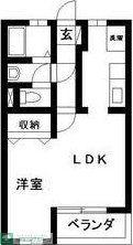 賛コーポ(1LDK/2階)の間取り写真