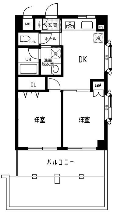 サンブリッジ成瀬が丘(2DK/2階)の間取り写真