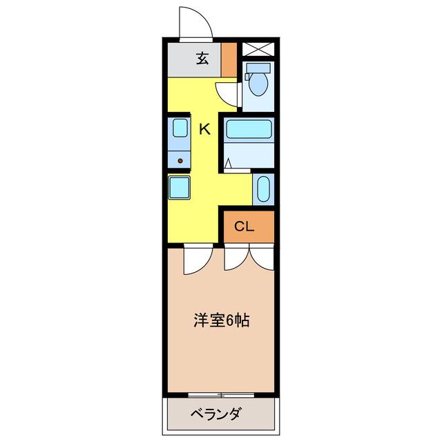 ガーデンプレイスSK(1K/3階)の間取り写真