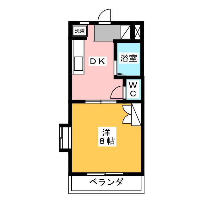 シトラスヒル(1DK/3階)の間取り写真