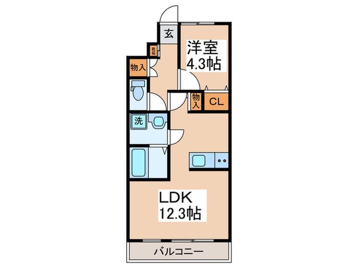 CLOVER COURT(1LDK/1階)の間取り写真