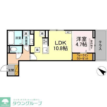 D-ROOM神明町II A A(1LDK/1階)の間取り写真