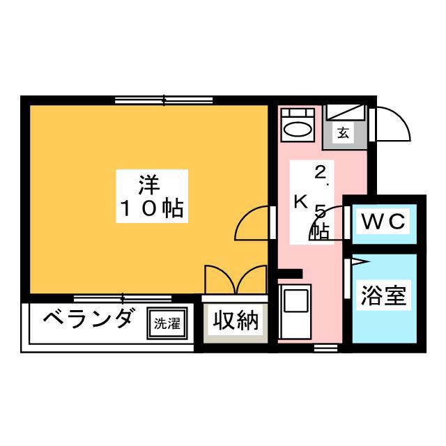 ピッケルツインピノ(1K/2階)の間取り写真