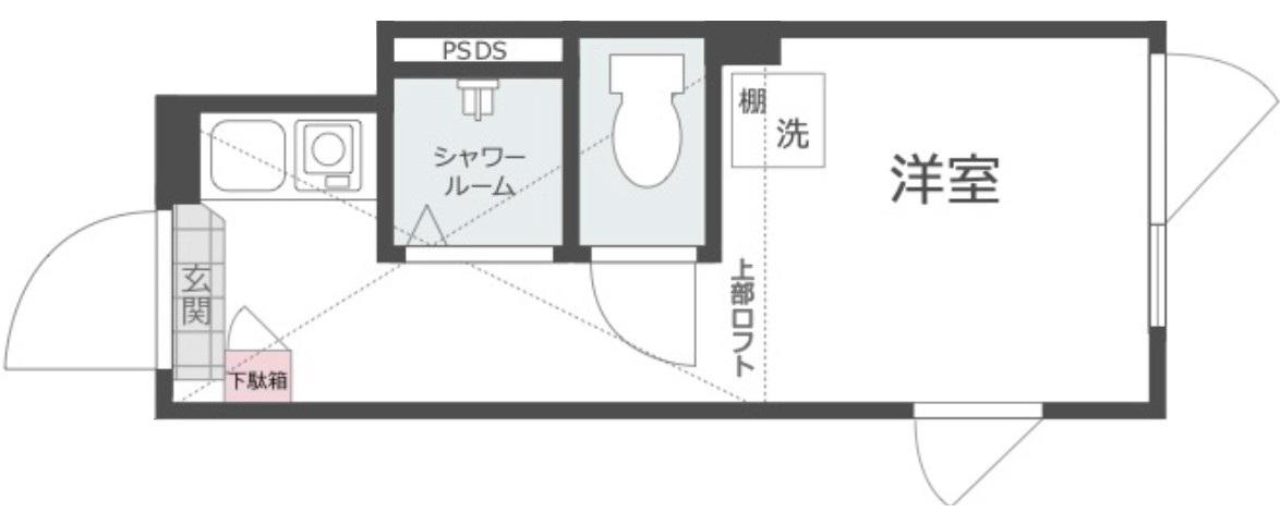 ノースヒル新宿イースト(ワンルーム/1階)の間取り写真