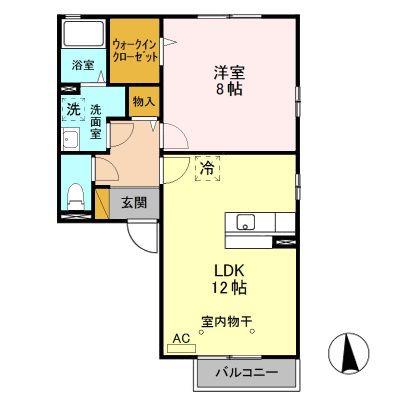 エルフォーレ(1LDK/2階)の間取り写真
