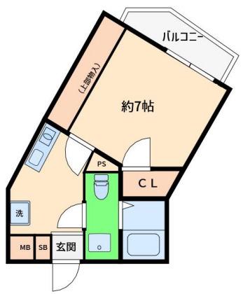 フラッツ70(1K/3階)の間取り写真