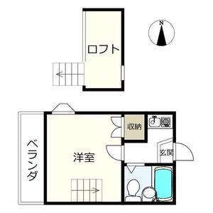 サニーコート港北(1K/2階)の間取り写真