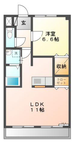アメニティハウス(1LDK/1階)の間取り写真