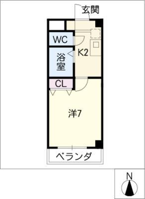 サン・ロマン八事(1K/4階)の間取り写真
