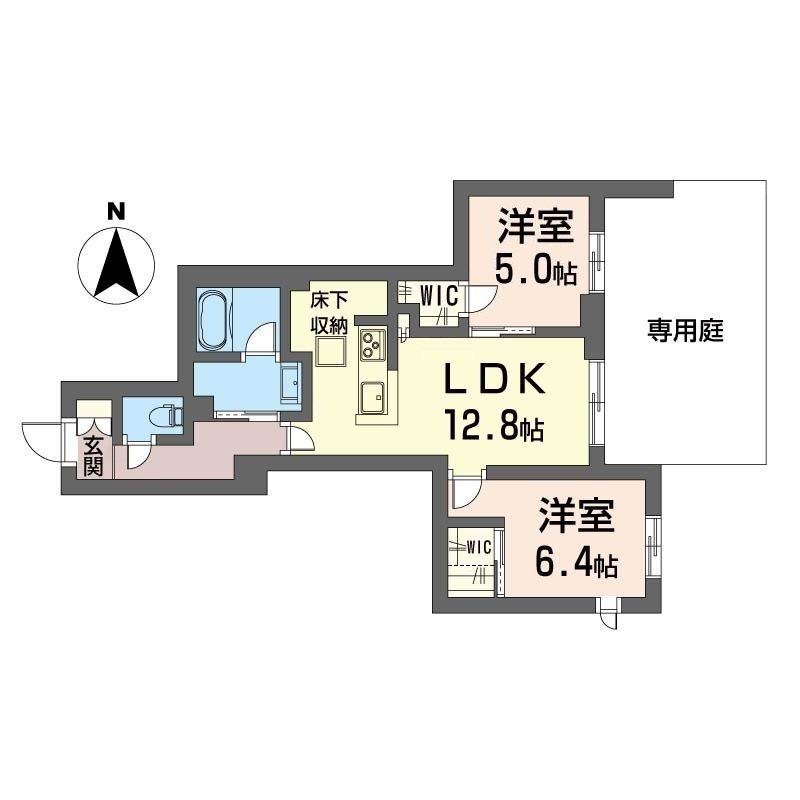 UP DRAFT(2LDK/1階)の間取り写真